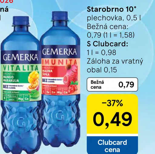 Gemerka minerálna voda rôzne druhy