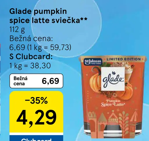 Glade Pumpkin Spice Latte sviečka