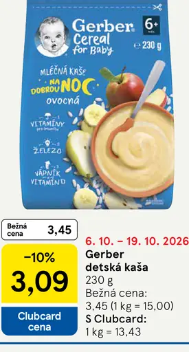 Gerber detská kaša na dobrú noc ovocná