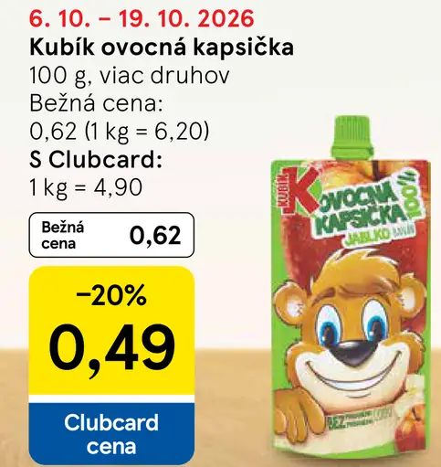 Kubík ovocná kapsička