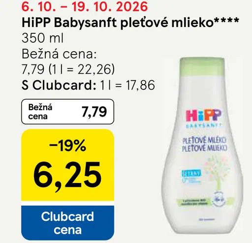 HiPP Babysanft pleťové mlieko