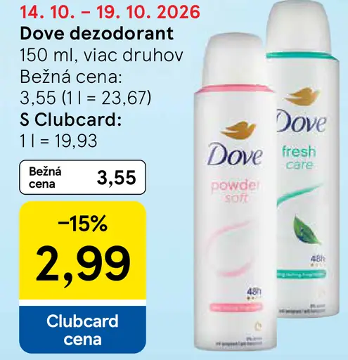 Dove dezodorant viac druhov