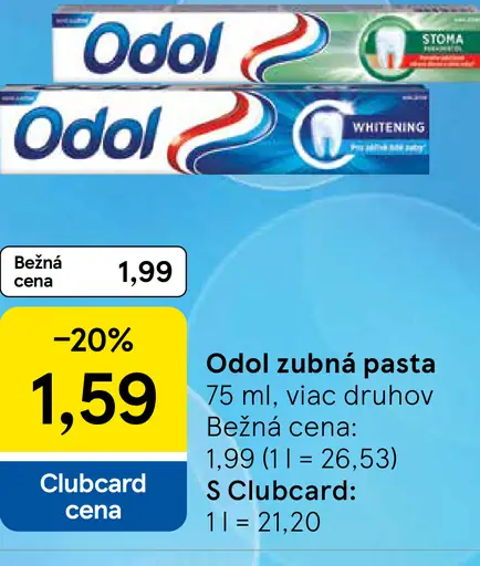 Odol zubná pasta, viac druhov
