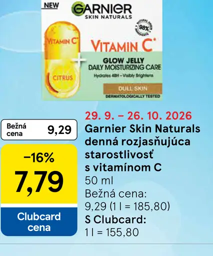 Garnier Skin Naturals denná rozjasňujúca starostlivosť s vitamínom C
