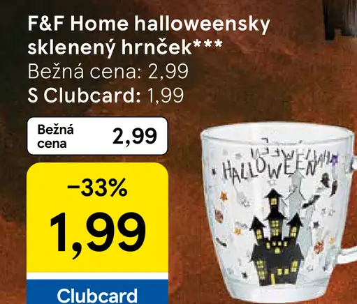 F&F Home halloweensky sklenený hrnček