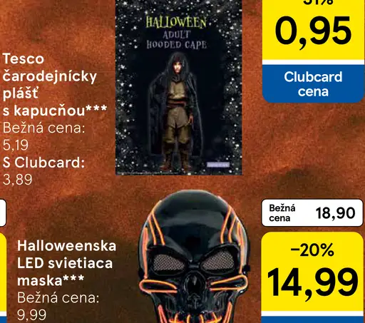 Halloween LED svietiaca maska