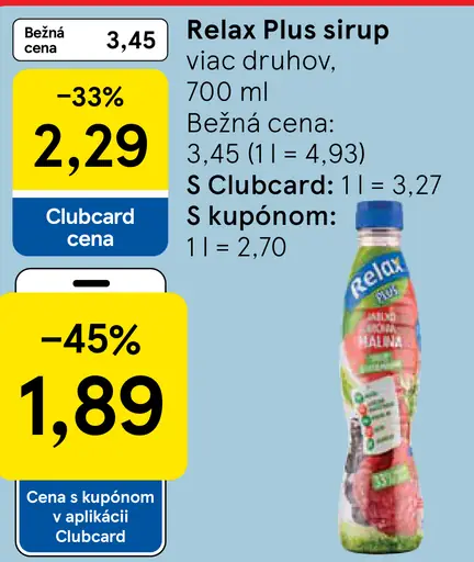 Relax Plus sirup viac druhov