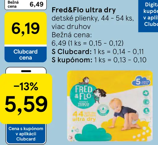 Fred&Flo Ultra Dry detské plienky, viac druhov