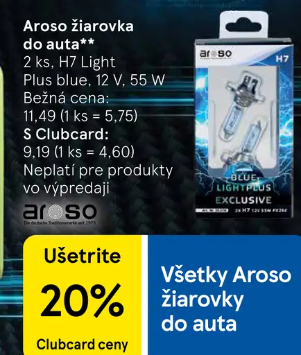 Aroso H7 Light Plus Blue žiarovky do auta