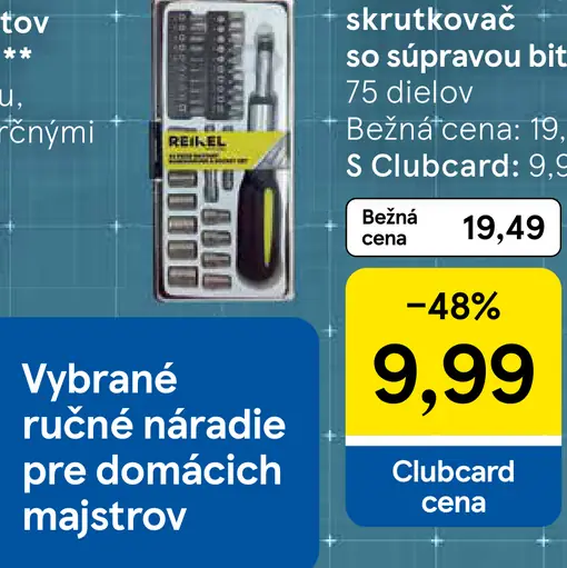 Reikel súprava bitov so skrutkovačom