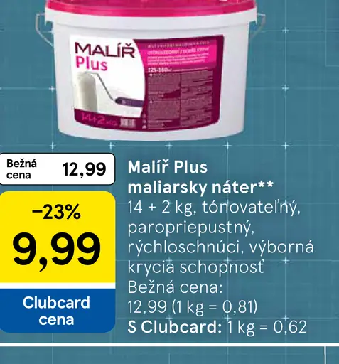 Maliar Plus maliarsky náter tónovateľný a paropriepustný