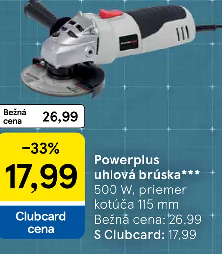 Powerplus uhlová brúska 500 W, priemer kotúča 115 mm