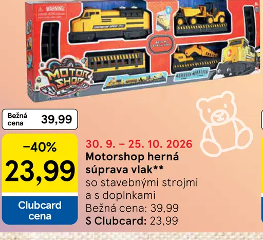 Motorshop herná súprava vlak so stavebnými strojmi a doplnkami