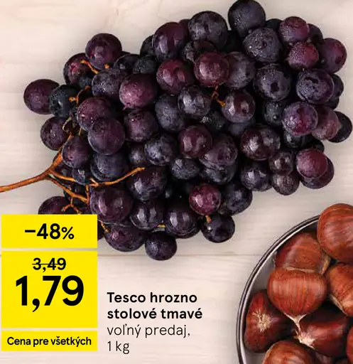 Tesco hrozno stolové tmavé