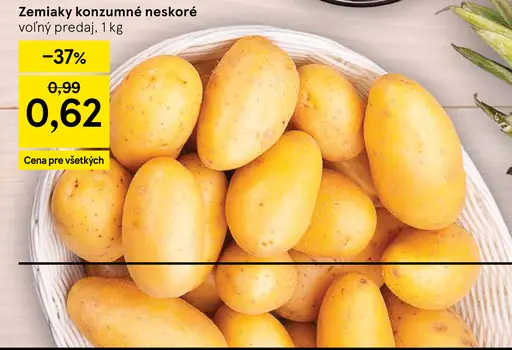 Zemiaky konzumné neskoré neprané