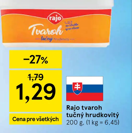 Rajo Tvaroh tučný hrudkovitý