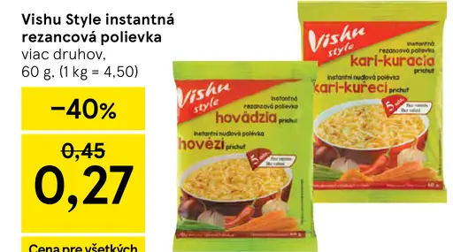 Vishu Style instantná rezancová polievka – hovädzia, kuracia