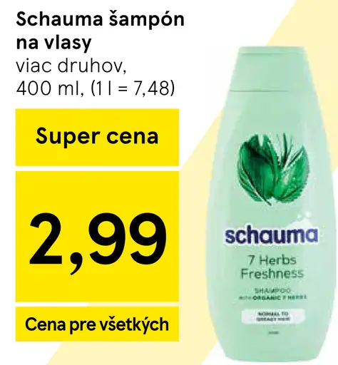 Schauma šampón na vlasy 7 Herbs Freshness