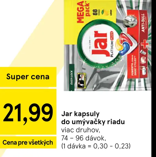 Jar kapsuly do umývačky riadu