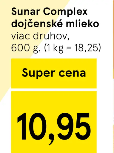 Sunar Complex dojčenské mlieko
