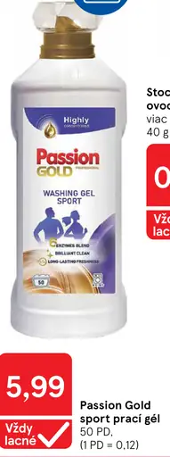 Passion Gold Sport prací gél