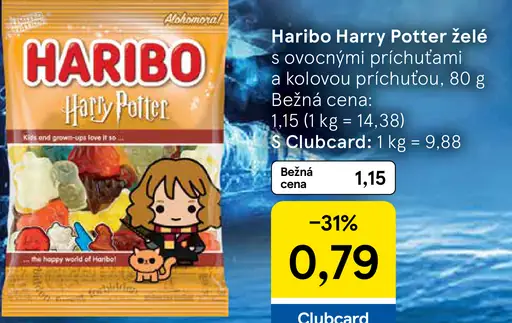 Haribo Harry Potter želé s ovocnými príchuťami a kolovou príchuťou