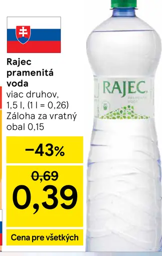 Rajec pramenitá voda ochutená viac druhov