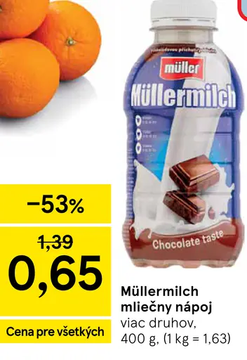 Müllermilch Mliečny nápoj rôzne druhy