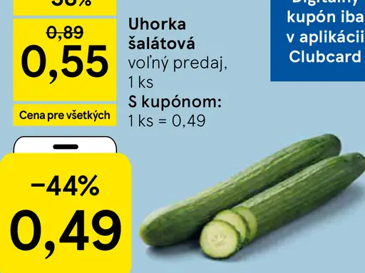 Uhorka šalátová s kupónom Clubcard