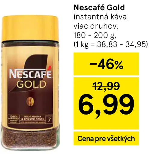 Nescafé Gold instantná káva viac druhov