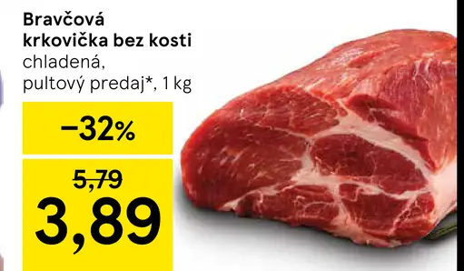 Bravčová krkovička bez kosti, plátky