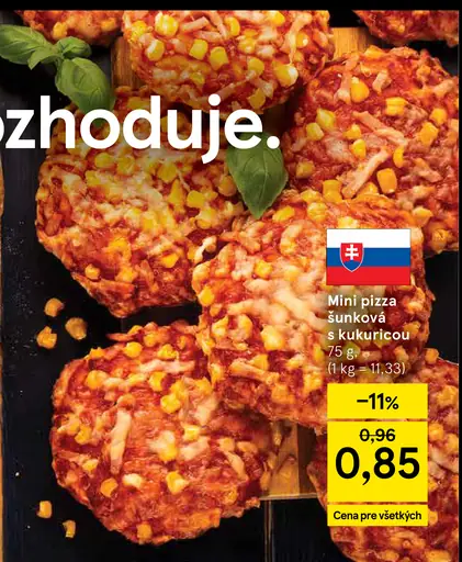 Mini pizza šunková s kukuricou pečivo