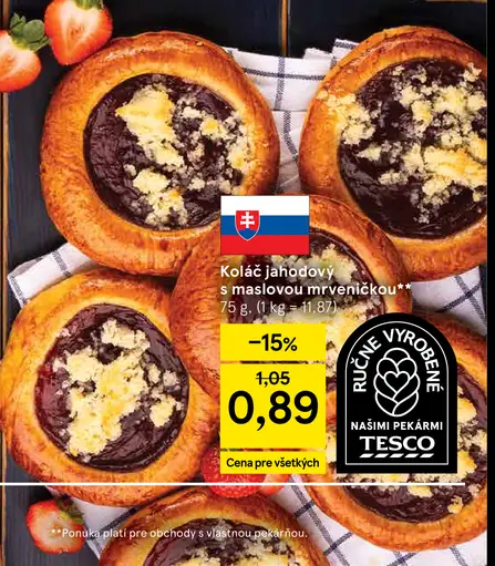 Koláč jahodový s maslovou mrveničkou