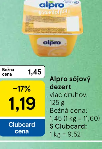 Alpro sójový dezert rôzne druhy