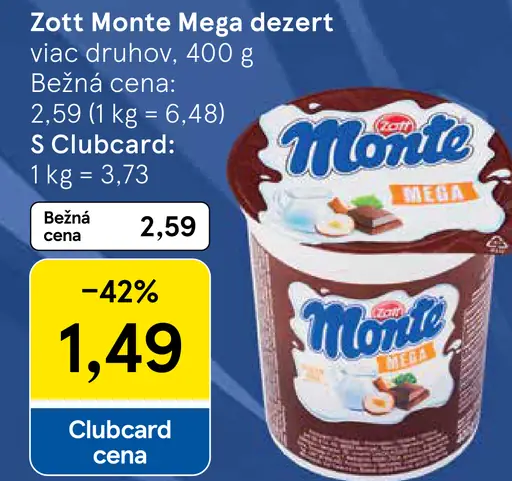 Zott Monte Mega dezert