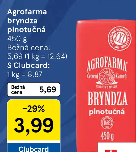 AGROFARMA Bryndza plnotučná