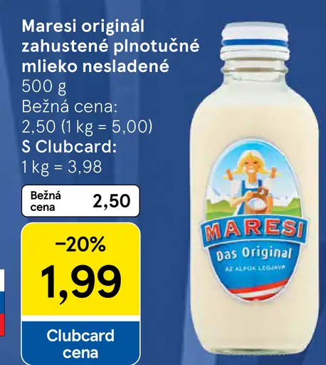 Maresi Original zahustené plnotučné mlieko nesladené