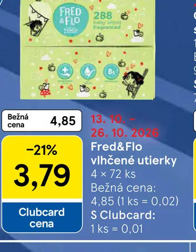 Fred&Flo vlhčené utierky