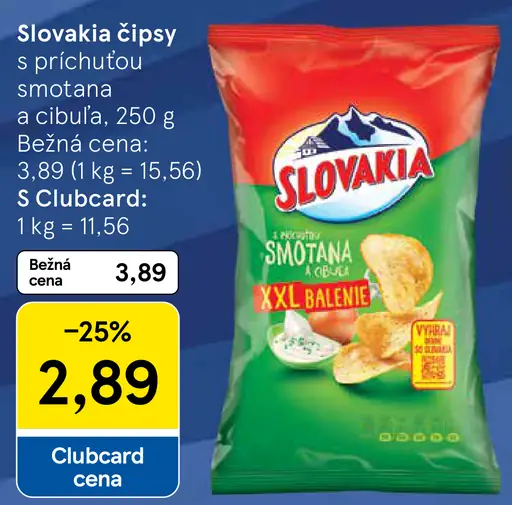 Slovakia čipsy s príchuťou smotana a cibuľa