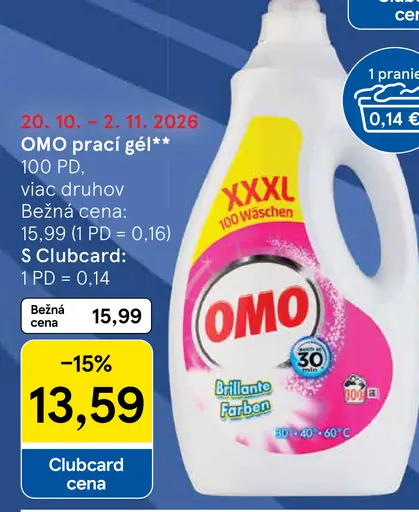 OMO prací gél viac druhov