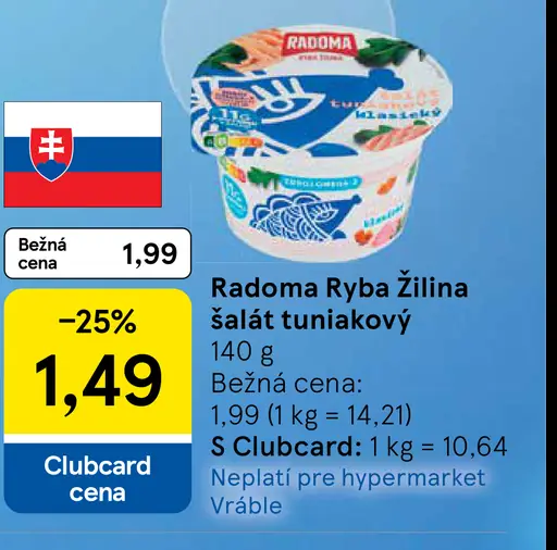 Radoma Ryba Žilina šalát tuniakový