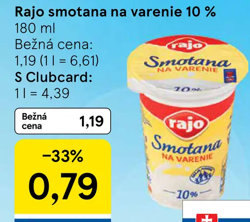 Rajo Smotana na varenie 10%