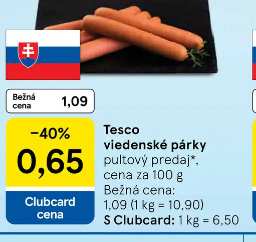 Tesco viedenské párky