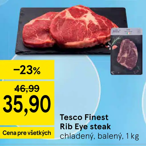 Tesco Finest Rib Eye steak
