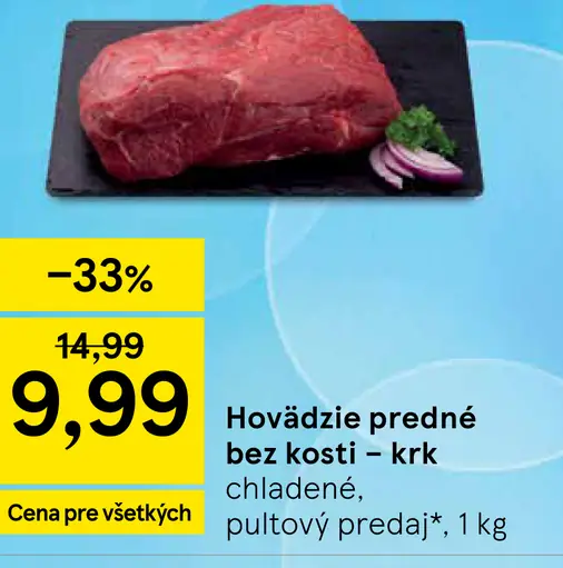Hovädzie predné bez kosti - krk
