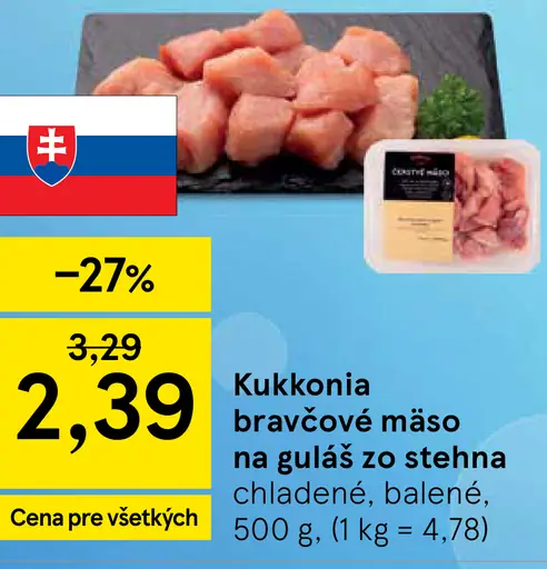 Kukkonia bravčové mäso na guláš zo stehna