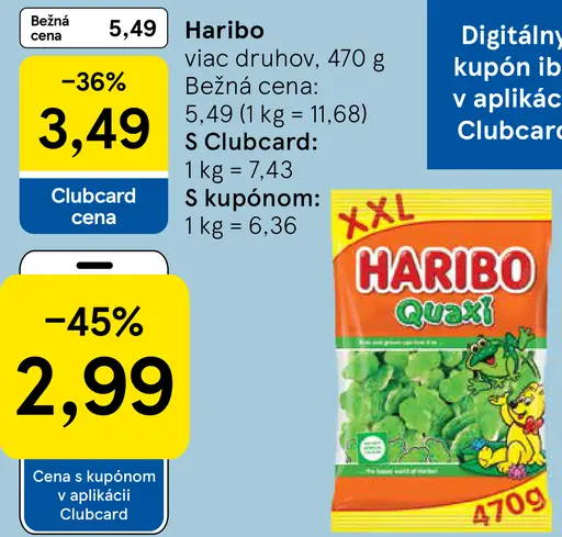 Haribo Quaxi želé cukríky, viac druhov