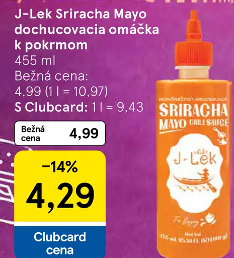 J-Lek Sriracha Mayo dochucovacia omáčka k pokrmom
