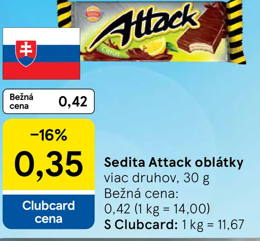 Sedita Attack oblátky, viac druhov