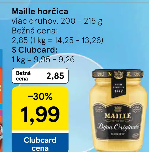 Maille horčica rôzne druhy